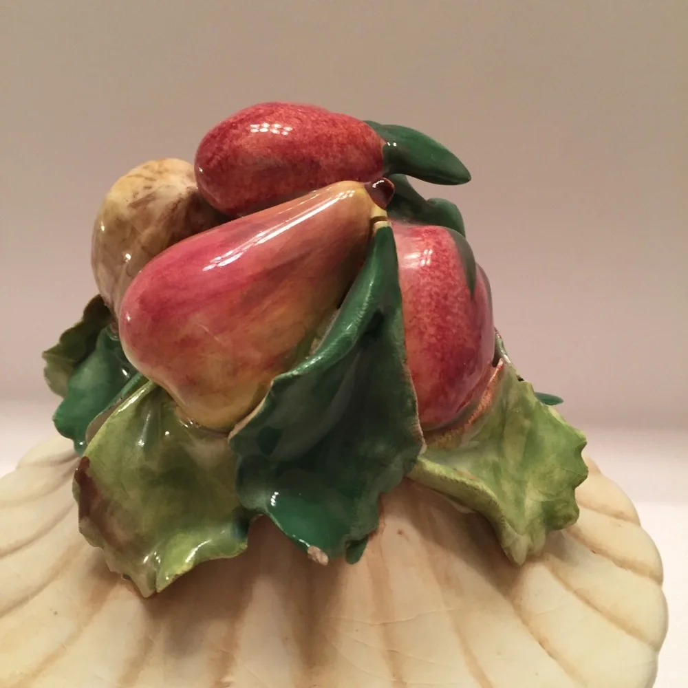 Vintage Handpainted Fruit Basket Small Made In Italy